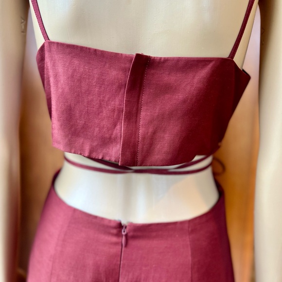 HALSTON NWOT Eli Viscose Linen Blend Brick Dress Size 2 - Picture 9 of 13